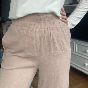 lush • beige wide leg cropped pants